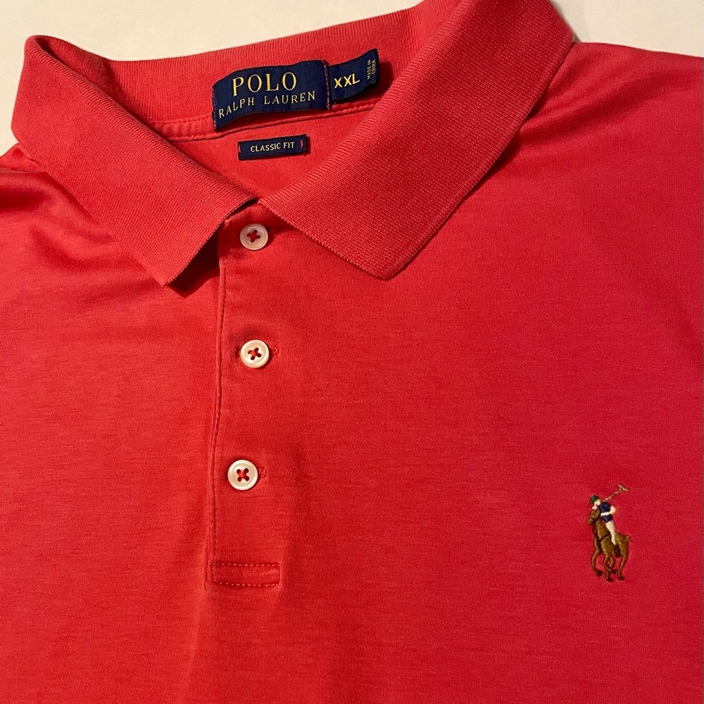 POLO Ralph Lauren | XXL | short sleeve | tomato soup red | EUC | handsome shirt!